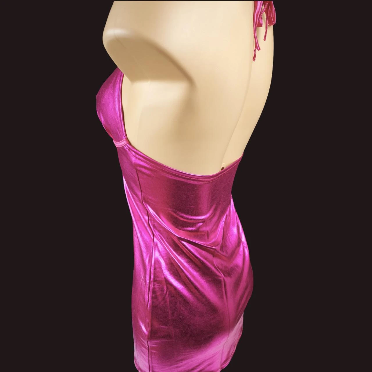 Vestido corto metálico fucsia, estilo glamour y ultra moderno ! T/ S/M 36-38 – photo 8